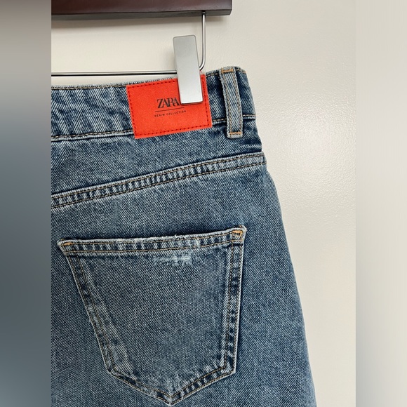🆕ZARA Denim Collection Mini Skirt | Color: Blue | Size: M-28 - Picture 4 of 16